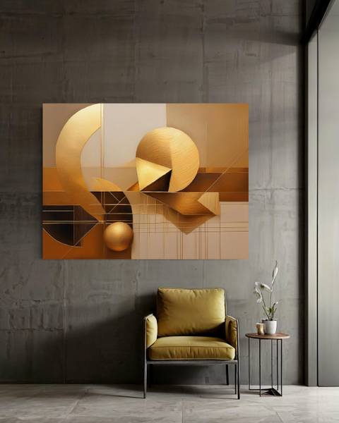 Wandbild geometrische abstraktion 3d 100 x 70 cm