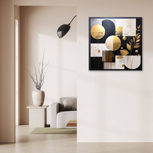 Wandbild Abstrakte Motive Schwarz - Polyester - 30 x 30 x 3 cm