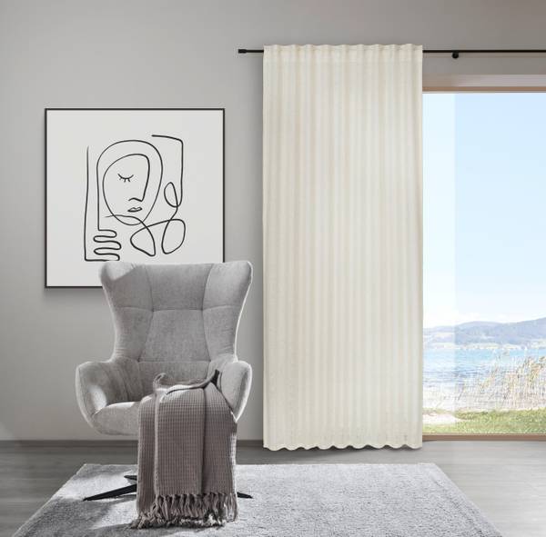 Fertigvorhang JONNA Beige - Textil - 135 x 245 x 1 cm