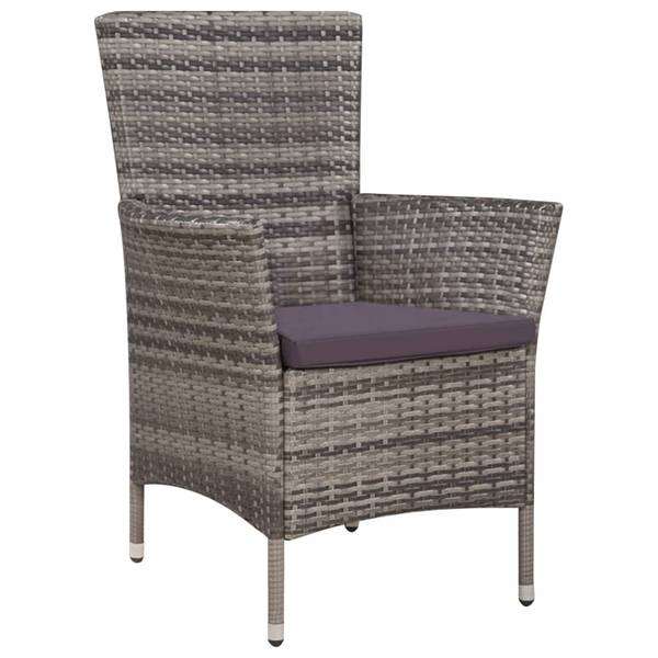 Tuinset 296279-1 set van 9 grijs - polyester - transparant glas - polyethyleen - 90 x 75 x 190 cm