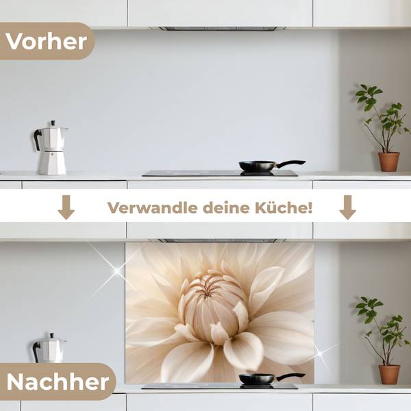 SPRITZSCHUTZ KÜCHE Blume 80 x 60 cm