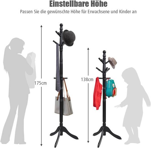 Garderobenständer HW65614 Schwarz