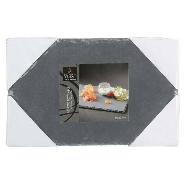 Teller 861739413 Grau - Stein - 22 x 1 x 14 cm
