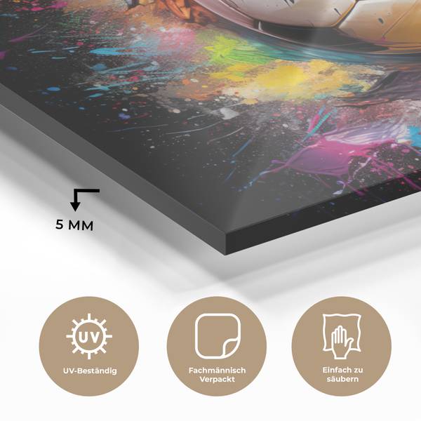 ACRYLGLASBILD Fußball 120 x 80 cm