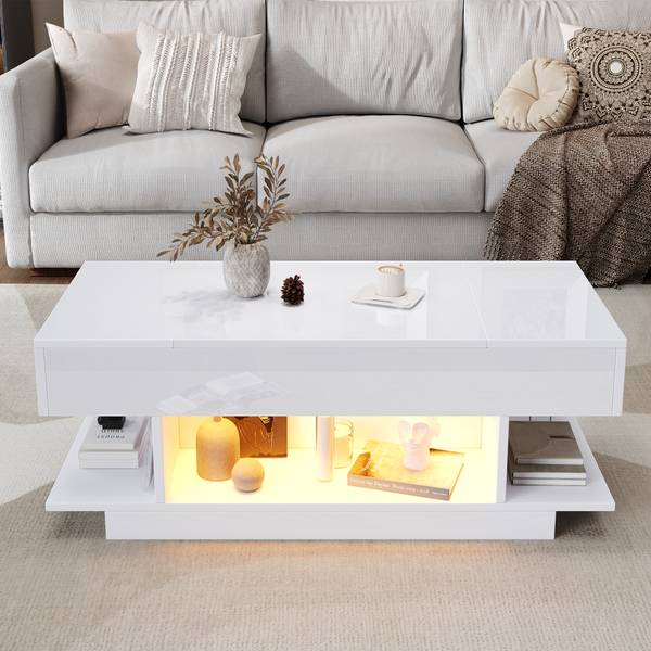 Couchtisch Hermes Ⅵ Weiß - Holzwerkstoff - 45 x 55 x 98 cm