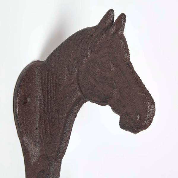 Wandhaken Pferdekopf Braun - Gusseisen - 6 x 20 x 12 cm