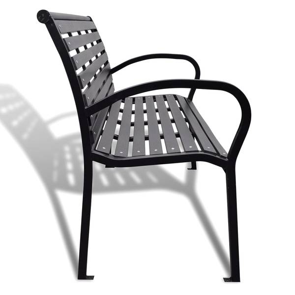 Gartenbank 3013333 Schwarz - Stahl - Holzverbundwerkstoff - 125 x 80 x 61 cm