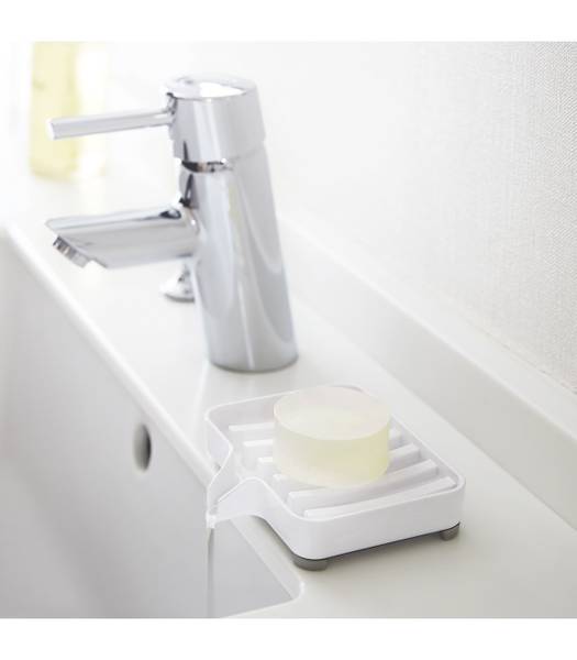 Seifenschale mit Gießschnabel Weiß - ABS - 10 x 2 x 11 cm