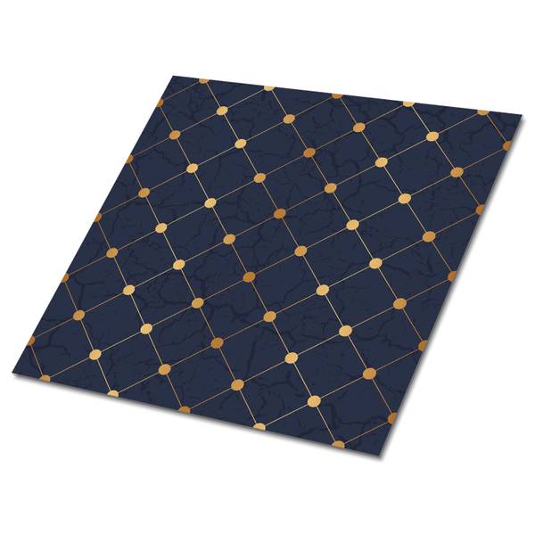 Selbstklebende Fliesen (9 St.) Muster Blau - Polyester PVC - 30 x 30 x 0 cm