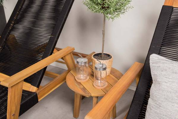 Loungeset Acacia 3-delig zwart - metaal - 40 x 42 x 40 cm