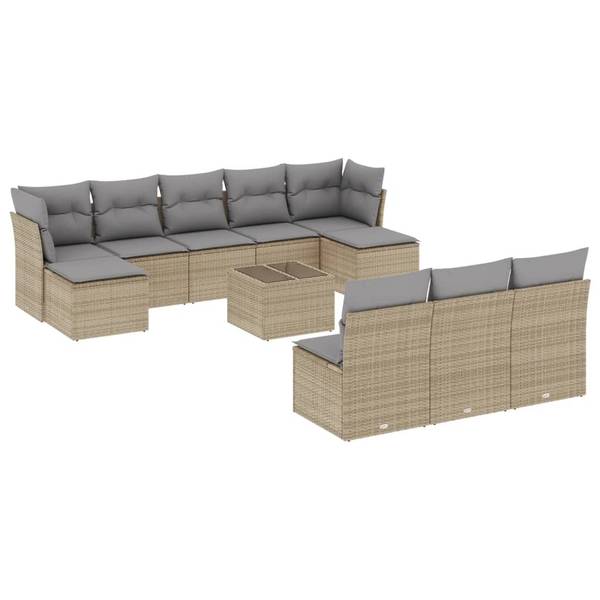 Garten-Lounge-Set 3035198-2 11-teilig Beige - Grau