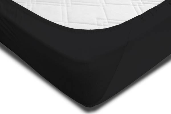 Bettlaken schwarz 180-200x220 cm Heavy Schwarz - Jersey - 200 x 4 x 220 cm