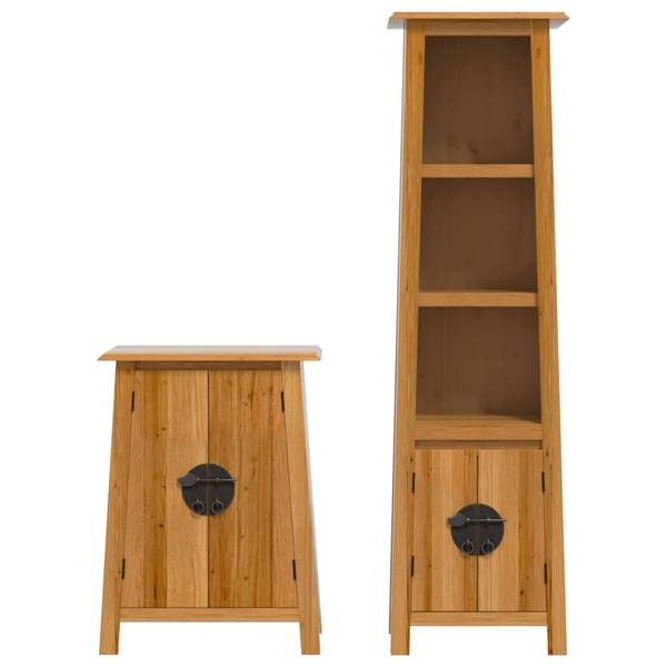 Badmöbel 3223461 2-teilig Braun - Kiefer - 48 x 170 x 32 cm
