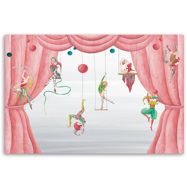 Tableau déco cirque acrobates 90 x 60 cm