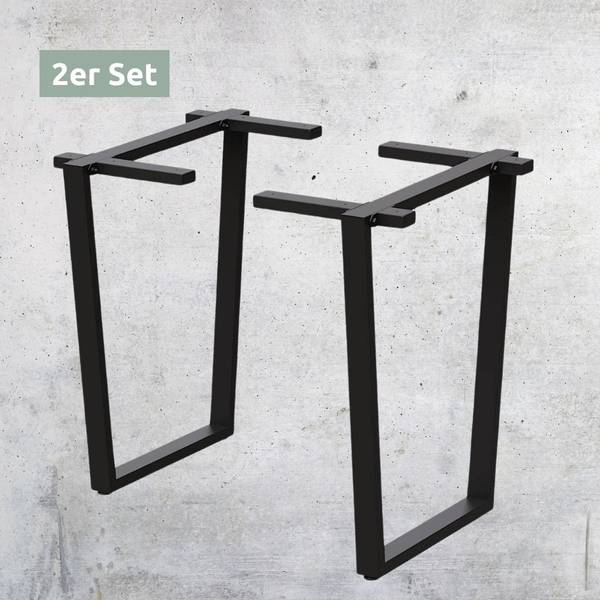 Tischgestell Trapez Schwarz - Metall - 32 x 72 x 72 cm