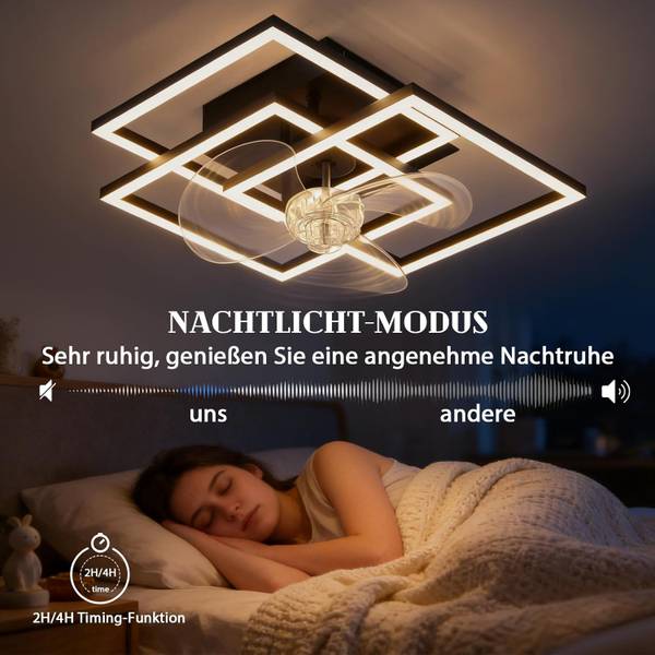 Deckenventilator Denmark Ⅲ Schwarz - Metall - 37 x 17 x 37 cm