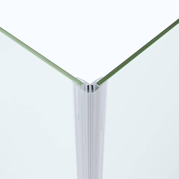 Eckeinstieg mit Falttür NIMES Silber - Glas - 145 x 187 x 145 cm