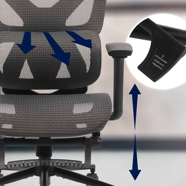 Bureaustoel Reston zwart - grijs