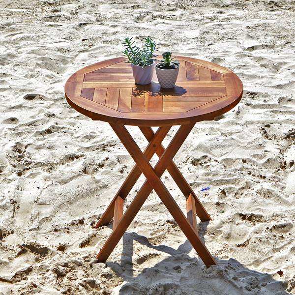 Gartentisch BALI Braun - Massivholz - 70 x 75 x 70 cm