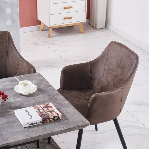 Zarah Esszimmerstühle 4er Set Braun - Echtleder - 58 x 87 x 60 cm