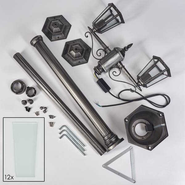 Kandelaber Rivale Schwarz - Silber - Weiß - 59 x 80 cm