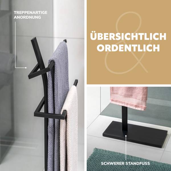 Handtuchhalter 91012 Schwarz - Metall - 42 x 81 x 19 cm