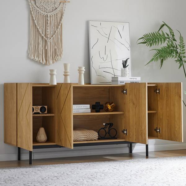 Sideboard-BB3024 Beige - Holzwerkstoff - 160 x 78 x 40 cm