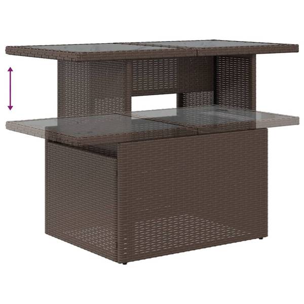 Garten-Lounge-Set 3036644-2 8-teilig Braun - Polyrattan - 62 x 69 x 62 cm