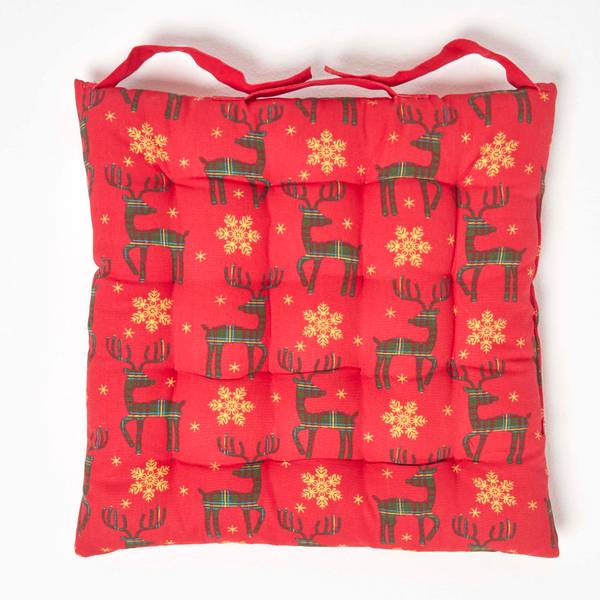 Stuhlkissen Weihnachten 4er Set Rot