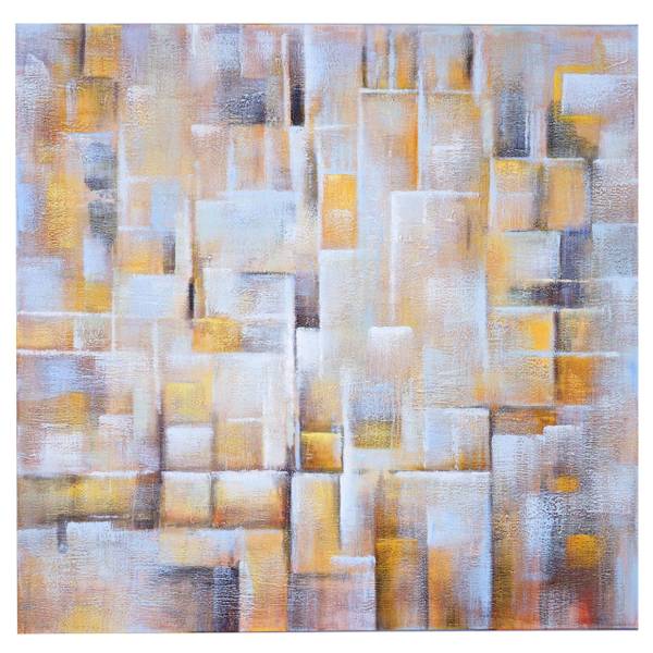 Ölgemälde Cubes handgemalt Textil - 100 x 100 x 3 cm