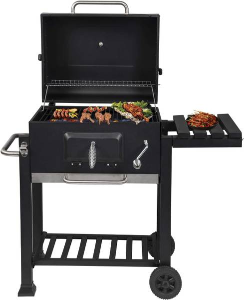 Holzkohlegrill Roger Schwarz - Stahl - 113 x 100 x 46 cm