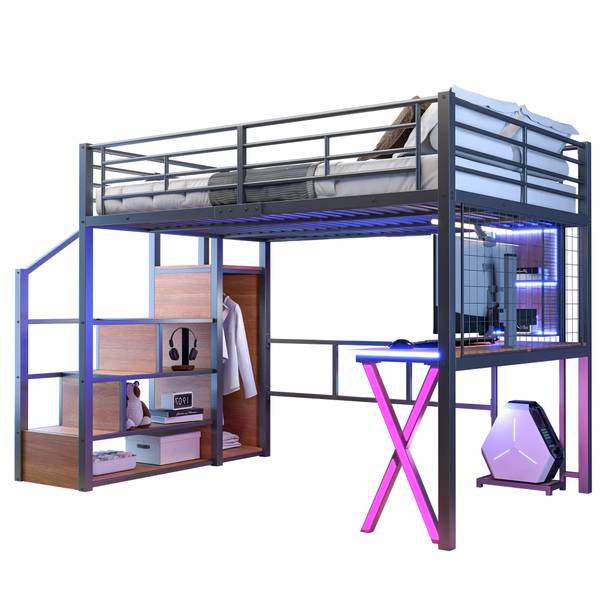 Kinderbett ｜K-308 Schwarz - 145 x 171 x 251 cm