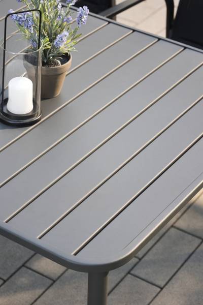 Gartentisch MATERA Schwarz - Metall - 90 x 75 x 160 cm