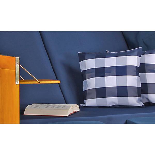 Strandkorb Ostsee 2-Sitzer Blau - Webstoff - Wacholder - 120 x 160 x 80 cm