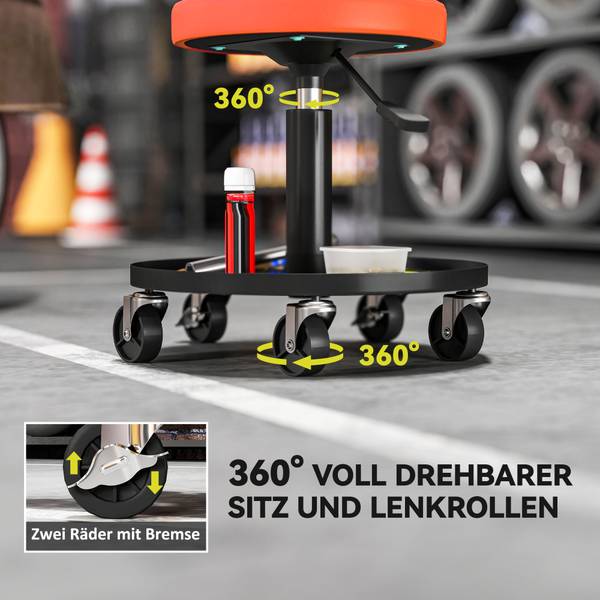 Werkstatthocker C20-084V00OG Orange - Metall - 38 x 50 x 38 cm