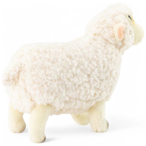 Kuscheltier Schaf Lamm Weiß - Kunstfell - 8 x 15 x 21 cm