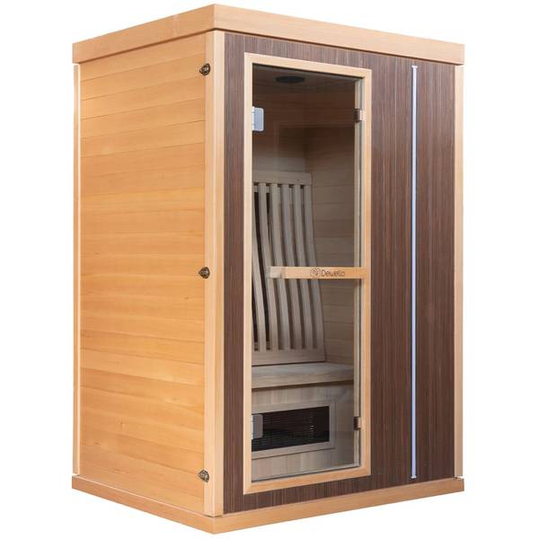 Infrarotkabine MELVILLE Beige - Walnuss - 130 x 190 x 105 cm