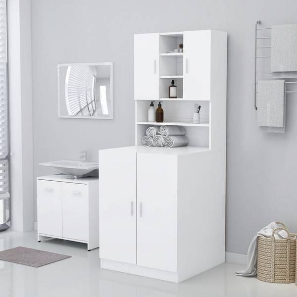 Waschmaschinenschrank D6533 Weiß - Holzwerkstoff - 71 x 91 x 71 cm