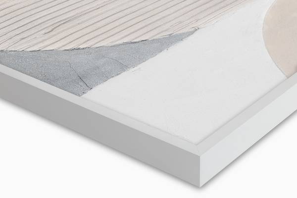 Acrylbild Handgemalt Geometrisch Het Beige - Weiß - Baumwollstoff - 75 x 100 x 4 cm