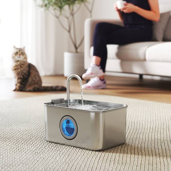 Katzenbrunnen D08-072V90SR Silber - Metall - 16 x 20 x 23 cm