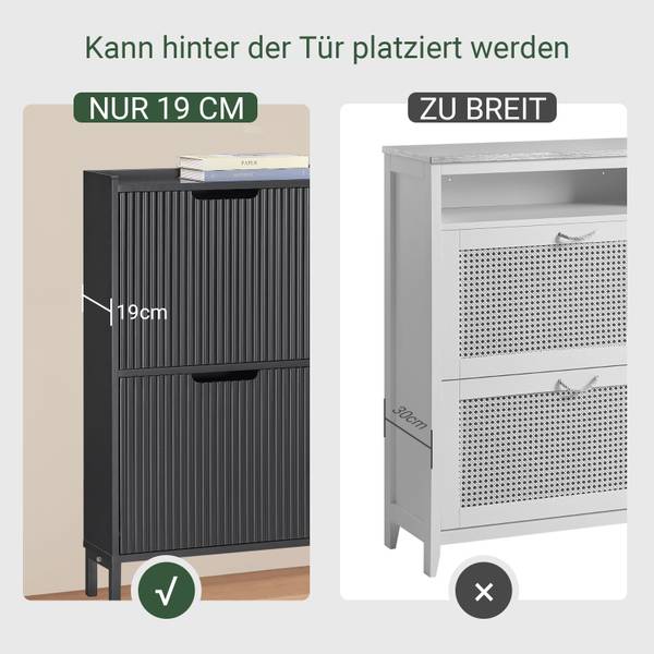 Meuble à chaussures FSR177-L-SCH Noir - 100 x 91 cm