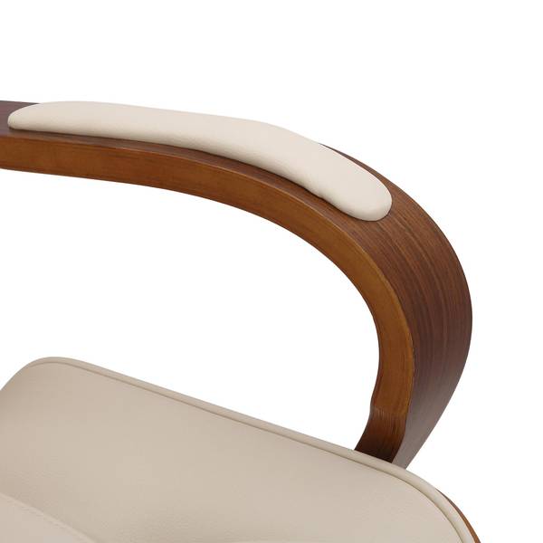 Chaise de bureau Yankton Crème - Imitation noyer