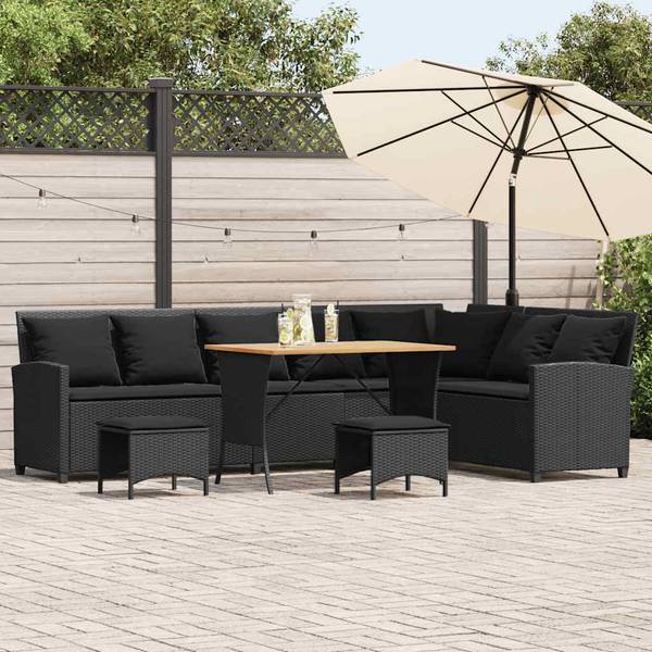 Garten-Lounge-Set 3044381-4 (4-teilig) Schwarz