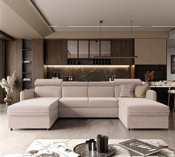 Ecksofa BENI U-Form Beige