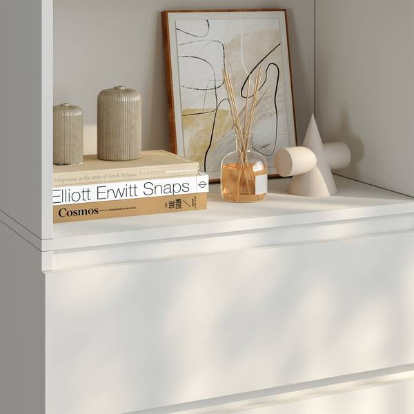 Bücherregal Les Weiß - Holzwerkstoff - 60 x 180 x 35 cm