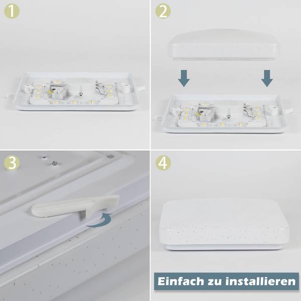 LED Deckenleuchte Uethy Weiß - Eisen - Polyester PVC - 21 x 6 x 21 cm