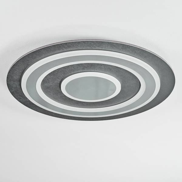 Deckenleuchte Binasco Grau - Weiß - Holzwerkstoff - Metall - 62 x 7 x 62 cm