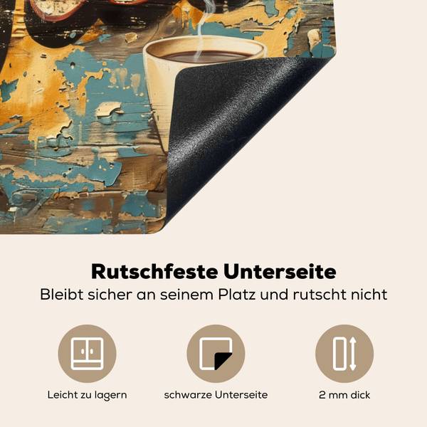 HERDABDECKPLATTE Kaffee Vinyl - 58 x 51 x 1 cm