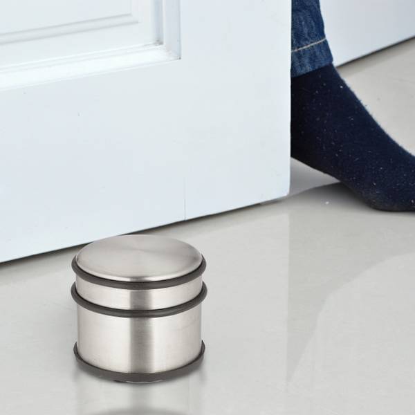 Edelstahl Türstopper 4er Set Schwarz - Silber - Eisen - 9 x 8 x 9 cm