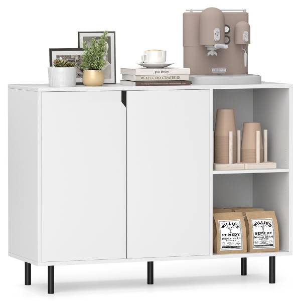 Sideboard JV13205WH Weiß - Holzwerkstoff - 106 x 80 x 38 cm